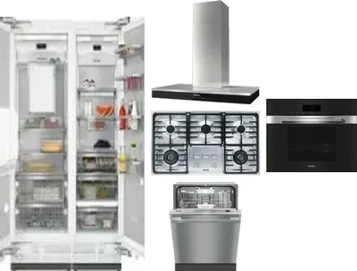 6 Piece Package Includes Refrigerator, Freezer, Cooktop, Wall Oven, Hood And Dishwasher