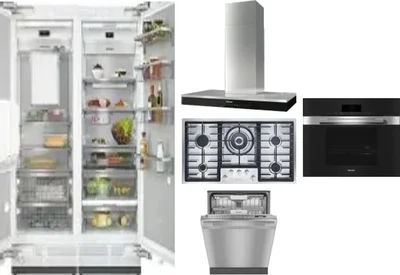 6 Piece Package Includes Refrigerator, Freezer, Cooktop, Wall Oven, Hood And Dishwasher