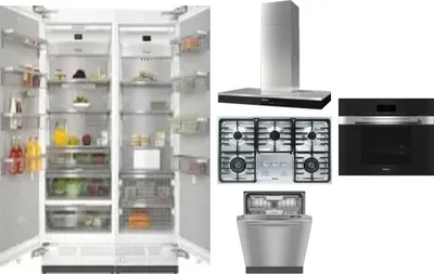 6 Piece Package Includes Refrigerator, Freezer, Cooktop, Wall Oven, Hood And Dishwasher