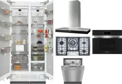 6 Piece Package Includes Refrigerator, Freezer, Cooktop, Wall Oven, Hood And Dishwasher