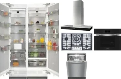 6 Piece Package Includes Refrigerator, Freezer, Cooktop, Wall Oven, Hood And Dishwasher
