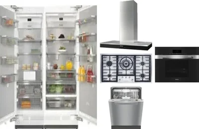 6 Piece Package Includes Refrigerator, Freezer, Cooktop, Wall Oven, Hood And Dishwasher