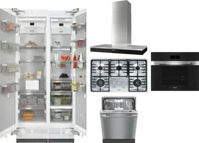 6 Piece Package Includes Refrigerator, Freezer, Cooktop, Wall Oven, Hood And Dishwasher