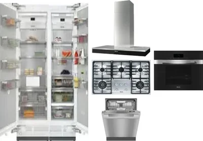 6 Piece Package Includes Refrigerator, Freezer, Cooktop, Wall Oven, Hood And Dishwasher