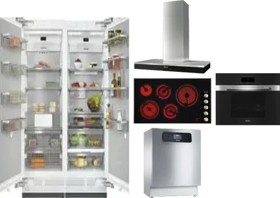 6 Piece Package Includes Refrigerator, Freezer, Cooktop, Wall Oven, Hood And Dishwasher