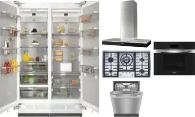 6 Piece Package Includes Refrigerator, Freezer, Cooktop, Wall Oven, Hood And Dishwasher