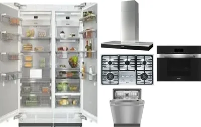 6 Piece Package Includes Refrigerator, Freezer, Cooktop, Wall Oven, Hood And Dishwasher