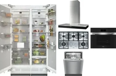 6 Piece Package Includes Refrigerator, Freezer, Cooktop, Wall Oven, Hood And Dishwasher