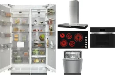 6 Piece Package Includes Refrigerator, Freezer, Cooktop, Wall Oven, Hood And Dishwasher