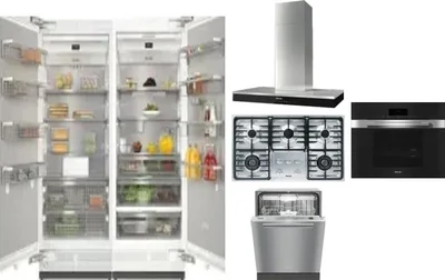 6 Piece Package Includes Refrigerator, Freezer, Cooktop, Wall Oven, Hood And Dishwasher