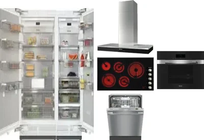 6 Piece Package Includes Refrigerator, Freezer, Cooktop, Wall Oven, Hood And Dishwasher
