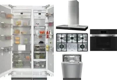 6 Piece Package Includes Refrigerator, Freezer, Cooktop, Wall Oven, Hood And Dishwasher