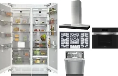 6 Piece Package Includes Refrigerator, Freezer, Cooktop, Wall Oven, Hood And Dishwasher