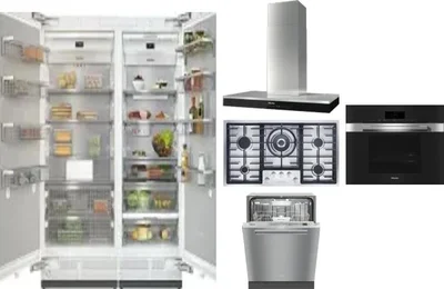 6 Piece Package Includes Refrigerator, Freezer, Cooktop, Wall Oven, Hood And Dishwasher