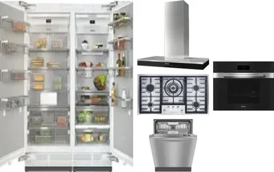 6 Piece Package Includes Refrigerator, Freezer, Cooktop, Wall Oven, Hood And Dishwasher