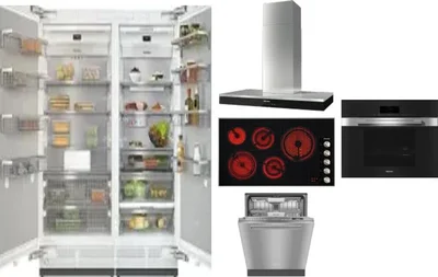 6 Piece Package Includes Refrigerator, Freezer, Cooktop, Wall Oven, Hood And Dishwasher