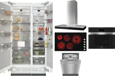 6 Piece Package Includes Refrigerator, Freezer, Cooktop, Wall Oven, Hood And Dishwasher