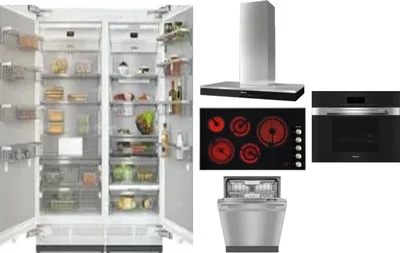 6 Piece Package Includes Refrigerator, Freezer, Cooktop, Wall Oven, Hood And Dishwasher