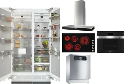 6 Piece Package Includes Refrigerator, Freezer, Cooktop, Wall Oven, Hood And Dishwasher