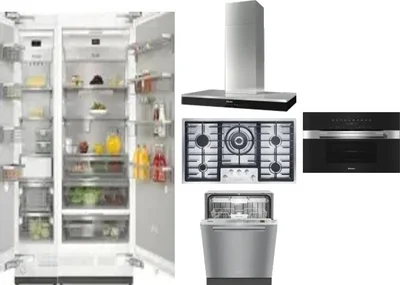 6 Piece Package Includes Refrigerator, Freezer, Cooktop, Wall Oven, Hood And Dishwasher