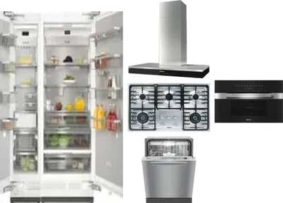 6 Piece Package Includes Refrigerator, Freezer, Cooktop, Wall Oven, Hood And Dishwasher