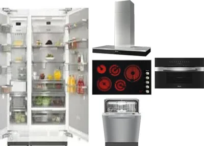 6 Piece Package Includes Refrigerator, Freezer, Cooktop, Wall Oven, Hood And Dishwasher