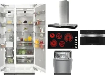 6 Piece Package Includes Refrigerator, Freezer, Cooktop, Wall Oven, Hood And Dishwasher
