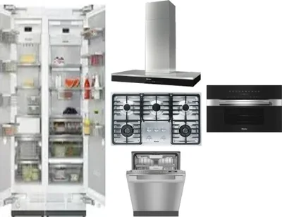 6 Piece Package Includes Refrigerator, Freezer, Cooktop, Wall Oven, Hood And Dishwasher
