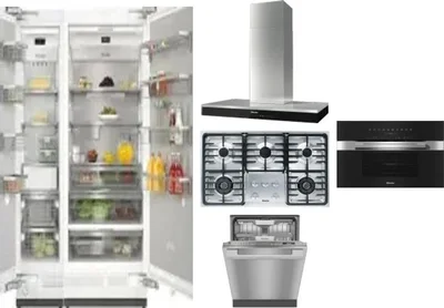 6 Piece Package Includes Refrigerator, Freezer, Cooktop, Wall Oven, Hood And Dishwasher