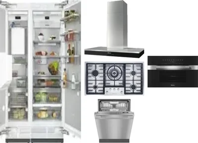 6 Piece Package Includes Refrigerator, Freezer, Cooktop, Wall Oven, Hood And Dishwasher