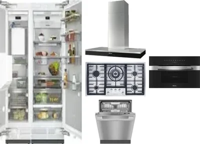 6 Piece Package Includes Refrigerator, Freezer, Cooktop, Wall Oven, Hood And Dishwasher