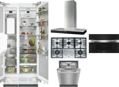 6 Piece Package Includes Refrigerator, Freezer, Cooktop, Wall Oven, Hood And Dishwasher