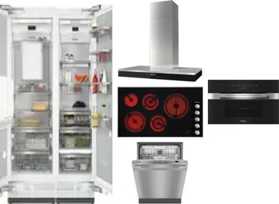 6 Piece Package Includes Refrigerator, Freezer, Cooktop, Wall Oven, Hood And Dishwasher
