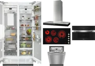 6 Piece Package Includes Refrigerator, Freezer, Cooktop, Wall Oven, Hood And Dishwasher
