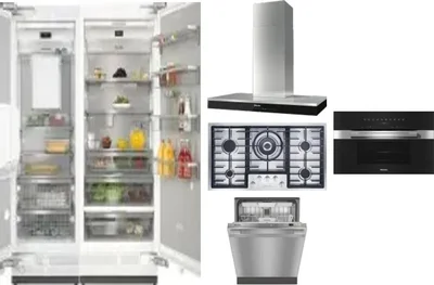 6 Piece Package Includes Refrigerator, Freezer, Cooktop, Wall Oven, Hood And Dishwasher