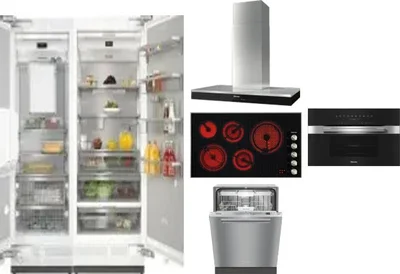6 Piece Package Includes Refrigerator, Freezer, Cooktop, Wall Oven, Hood And Dishwasher