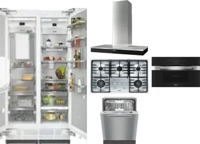 6 Piece Package Includes Refrigerator, Freezer, Cooktop, Wall Oven, Hood And Dishwasher
