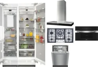 6 Piece Package Includes Refrigerator, Freezer, Cooktop, Wall Oven, Hood And Dishwasher
