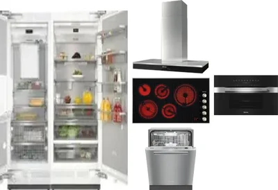 6 Piece Package Includes Refrigerator, Freezer, Cooktop, Wall Oven, Hood And Dishwasher