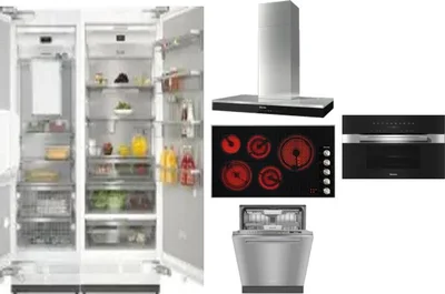 6 Piece Package Includes Refrigerator, Freezer, Cooktop, Wall Oven, Hood And Dishwasher