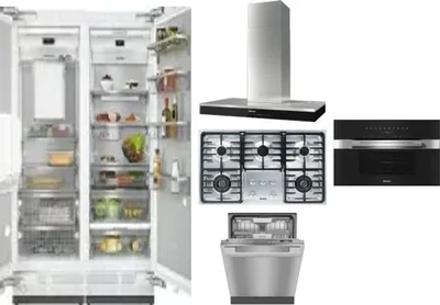 6 Piece Package Includes Refrigerator, Freezer, Cooktop, Wall Oven, Hood And Dishwasher