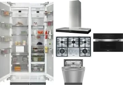 6 Piece Package Includes Refrigerator, Freezer, Cooktop, Wall Oven, Hood And Dishwasher