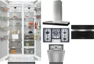 6 Piece Package Includes Refrigerator, Freezer, Cooktop, Wall Oven, Hood And Dishwasher