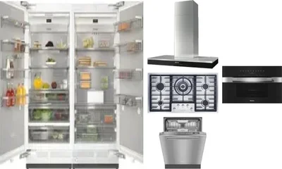 6 Piece Package Includes Refrigerator, Freezer, Cooktop, Wall Oven, Hood And Dishwasher