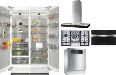 6 Piece Package Includes Refrigerator, Freezer, Cooktop, Wall Oven, Hood And Dishwasher