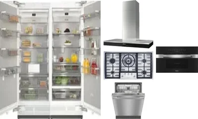 6 Piece Package Includes Refrigerator, Freezer, Cooktop, Wall Oven, Hood And Dishwasher