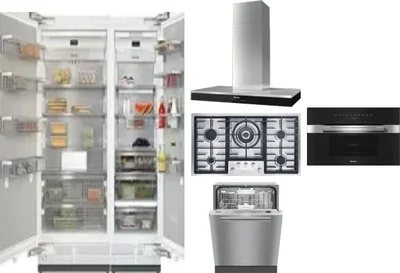 6 Piece Package Includes Refrigerator, Freezer, Cooktop, Wall Oven, Hood And Dishwasher