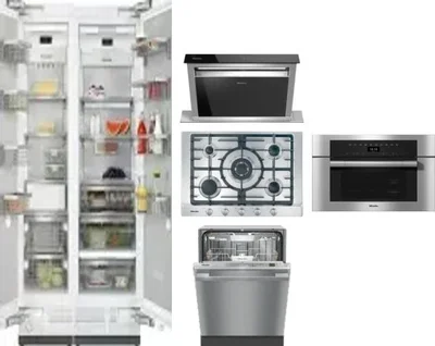 6 Piece Package Includes Refrigerator, Freezer, Cooktop, Wall Oven, Hood And Dishwasher