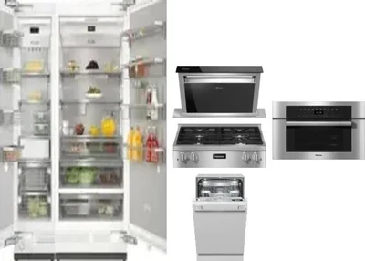 6 Piece Package Includes Refrigerator, Freezer, Cooktop, Wall Oven, Hood And Dishwasher