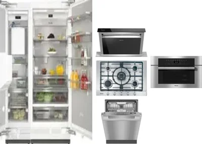 6 Piece Package Includes Refrigerator, Freezer, Cooktop, Wall Oven, Hood And Dishwasher